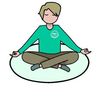 Graphic of young male adult graphic meditating.