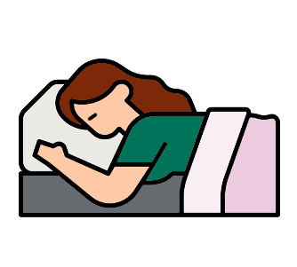Graphic of girl sleeping in bed